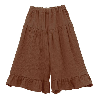 Girls Wide Leg Ruffled Trousers (Age 6M-8YRS)