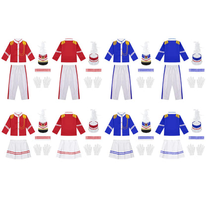 Boys/Girls Nutcracker Drum and Trumpet Team Costume (Age 4-12YRS)