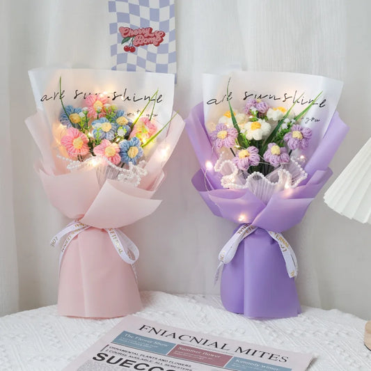 Handmade Knitted Crochet Flower Gift Bouquet