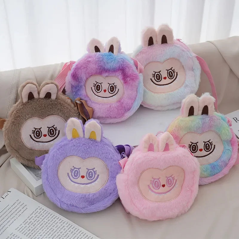Labubu Furry Plush Shoulder Bag – Cute Kawaii Crossbody Cartoon Bag