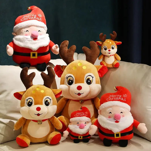 Plush Christmas Santa Claus & Reindeer Plush Toys 20-40cm