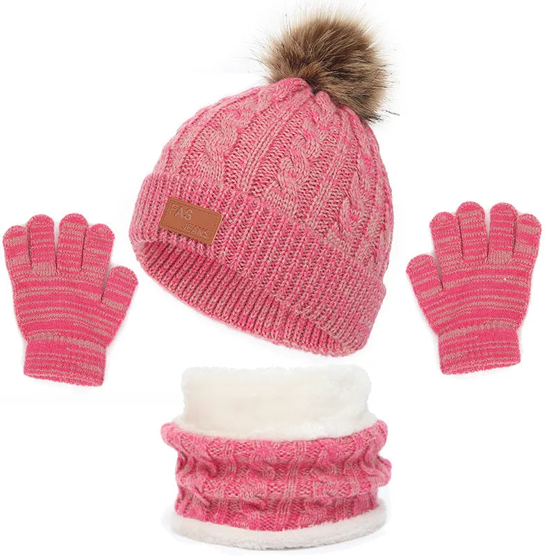 Baby/Toddler Hat Scarf & Gloves Set (Age 12M-5YRS) New Pink 1-5Y