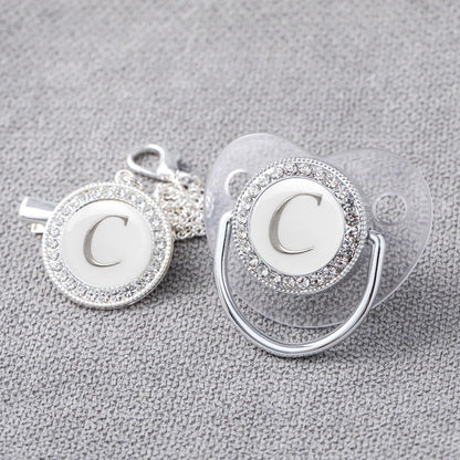 Baby Personalized Rhinestone Pacifier Luxury Clips