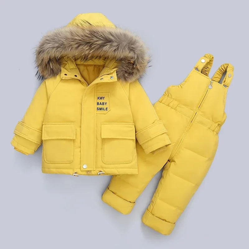 Baby/Toddlers Duck Down Coat + Jumpsuit Overalls (Age 12M-4YRS)