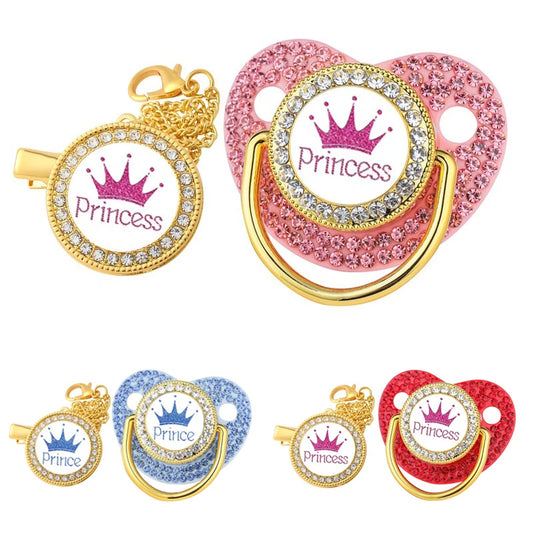 Luxury ‘Princess’ Rhinestone Crown Pacifier Dummy Clip