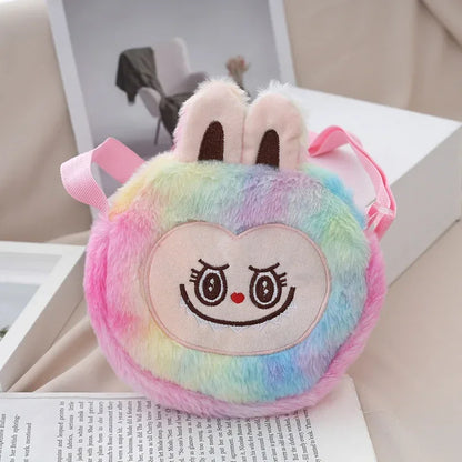 Labubu Furry Plush Shoulder Bag – Cute Kawaii Crossbody Cartoon Bag 01 Multicolor
