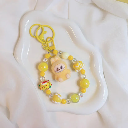 Labubu Doll Keychain Beaded Backpack Pendant