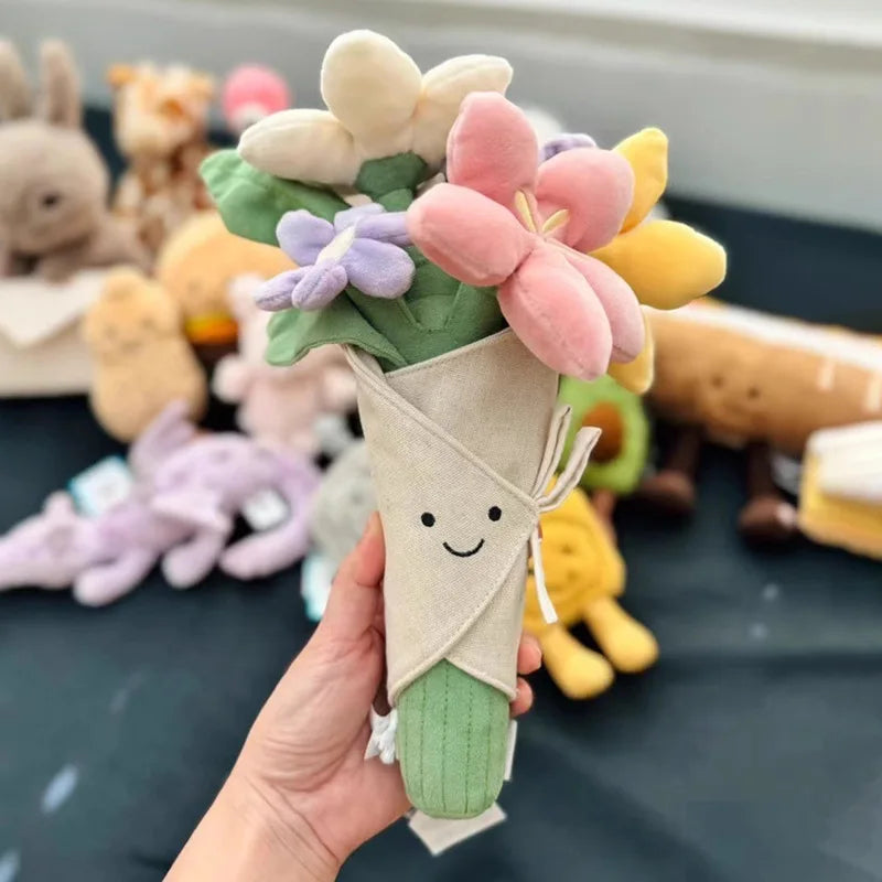 Plush Flower Gift Bouquet Stuffed Toy 11-30cm White 11cm-30cm
