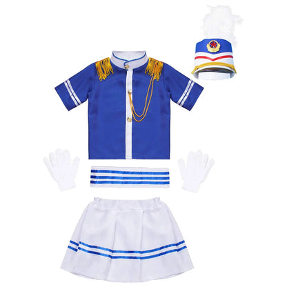 Boys/Girls Nutcracker Drum and Trumpet Team Costume (Age 4-12YRS) Royal Blue D
