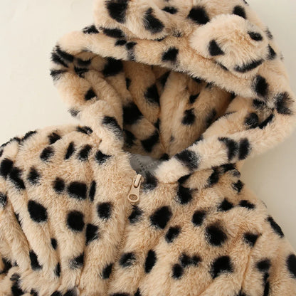 Baby/Toddlers Leopard Print Wool Hooded Jacket (9M-3YRS)