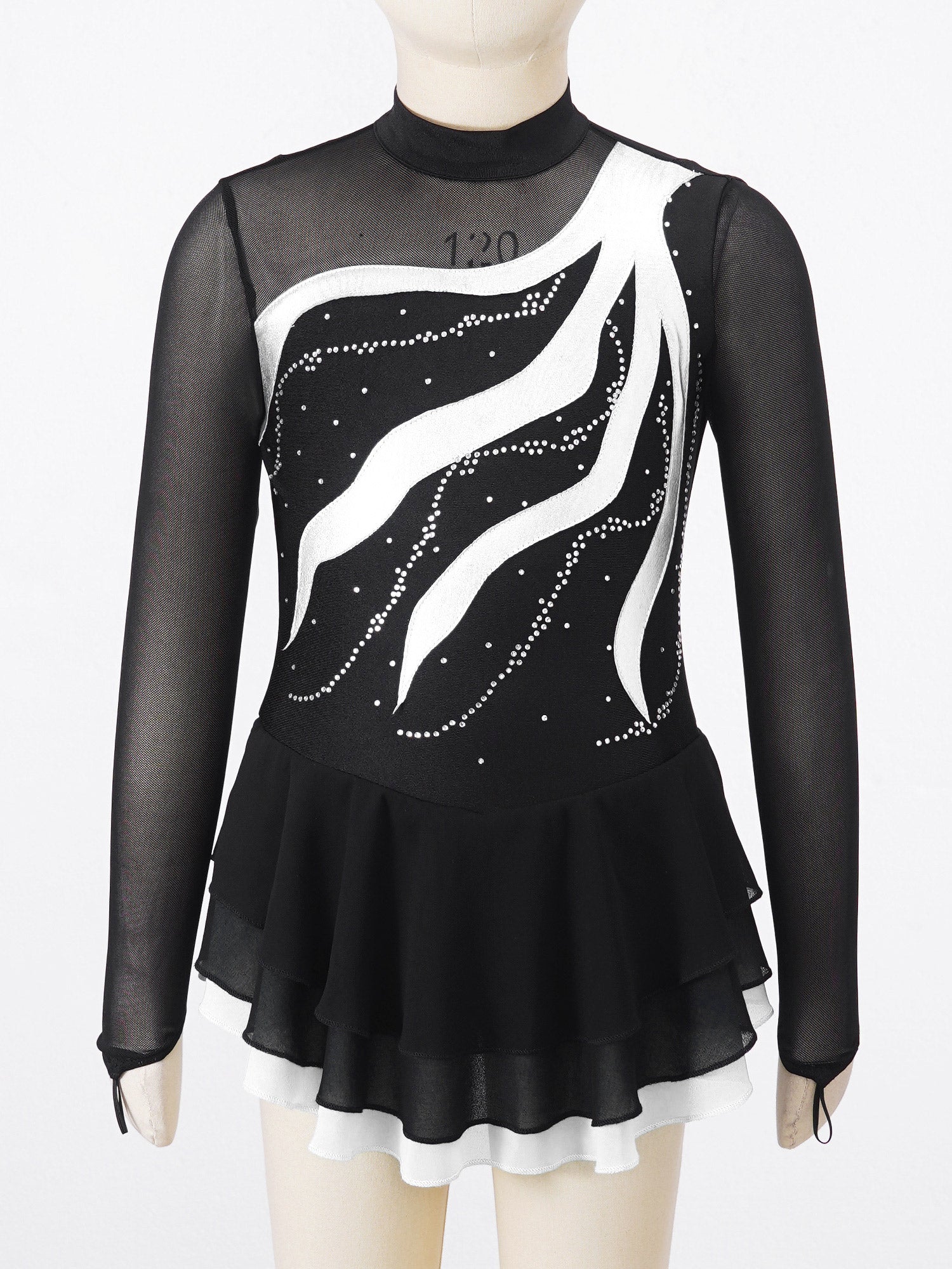 Girls Rhinestone Figure Skating Leotard Dress (Age 6-16 YRS)