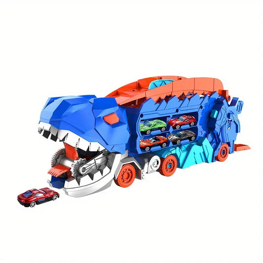 Transport Dinosaur Truck with Foldable Sliding Race Track
