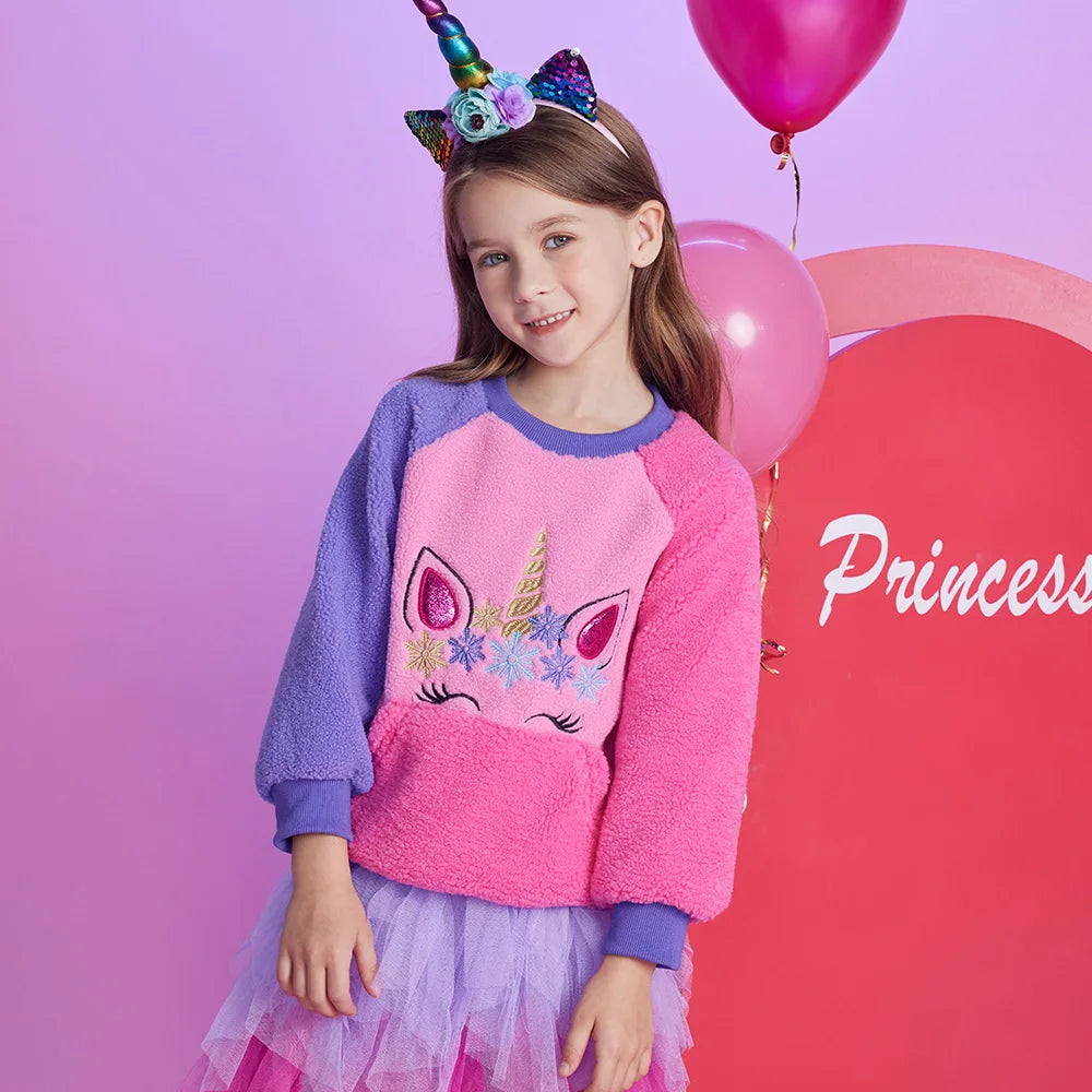 Girls Fleece Jumper (Age 3-12YRS) Pink