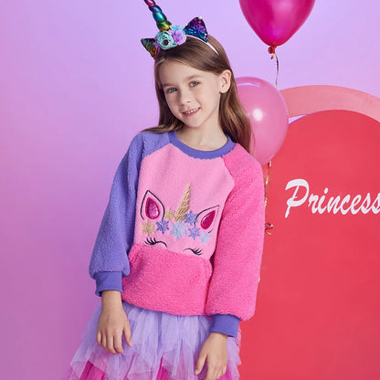 Girls Fleece Jumper (Age 3-12YRS) Pink