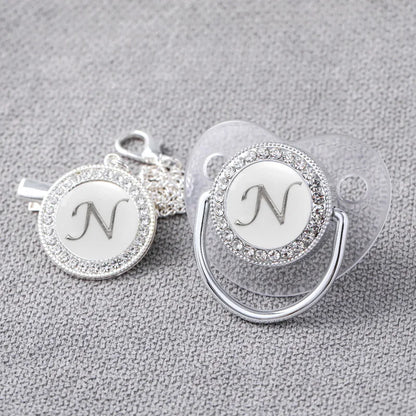 Baby Personalized Rhinestone Pacifier Luxury Clips N