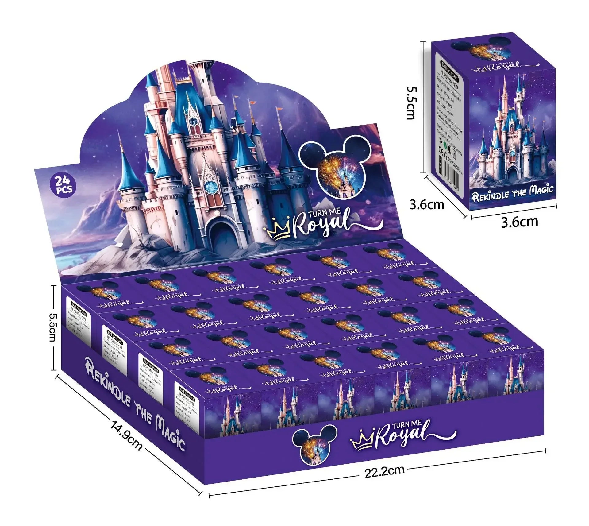Disney-Themed Blind Box Set Keychains Figures - 24 Pack