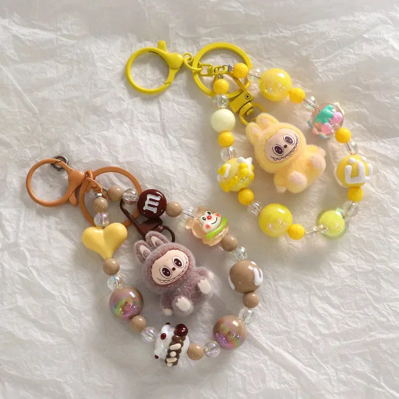 Labubu Doll Keychain Beaded Backpack Pendant
