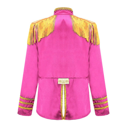 Girls 60s Retro Band Musician Costume Tassel Jacket (Age 6-16 YRS)