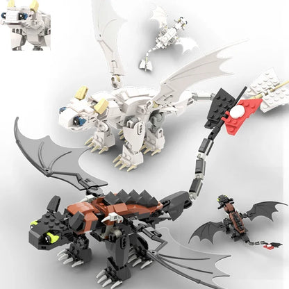 Toothless‑Style Dragon MOC Building Set | LEGO‑Compatible Construction Bricks for Kids & Collectors