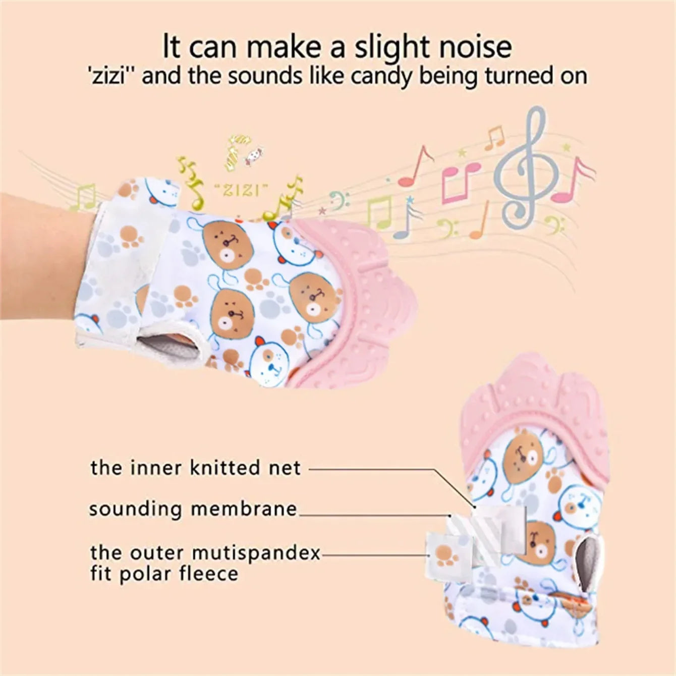 Baby Teething Silicone Mittens