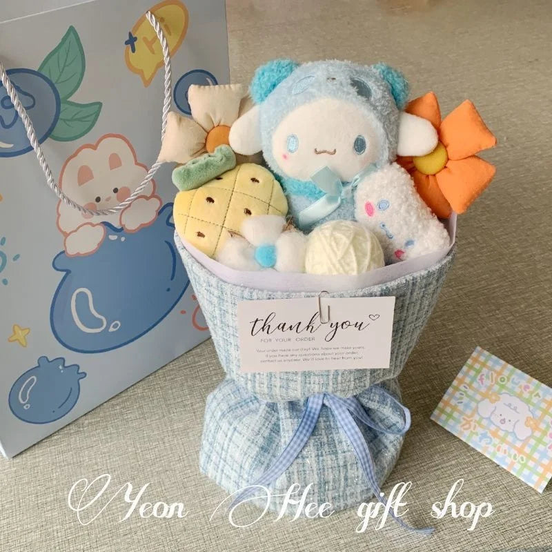 Sanrio Plush Flower Bouquet | Cute Cartoon Plush Dolls • Everlasting Plush Flowers