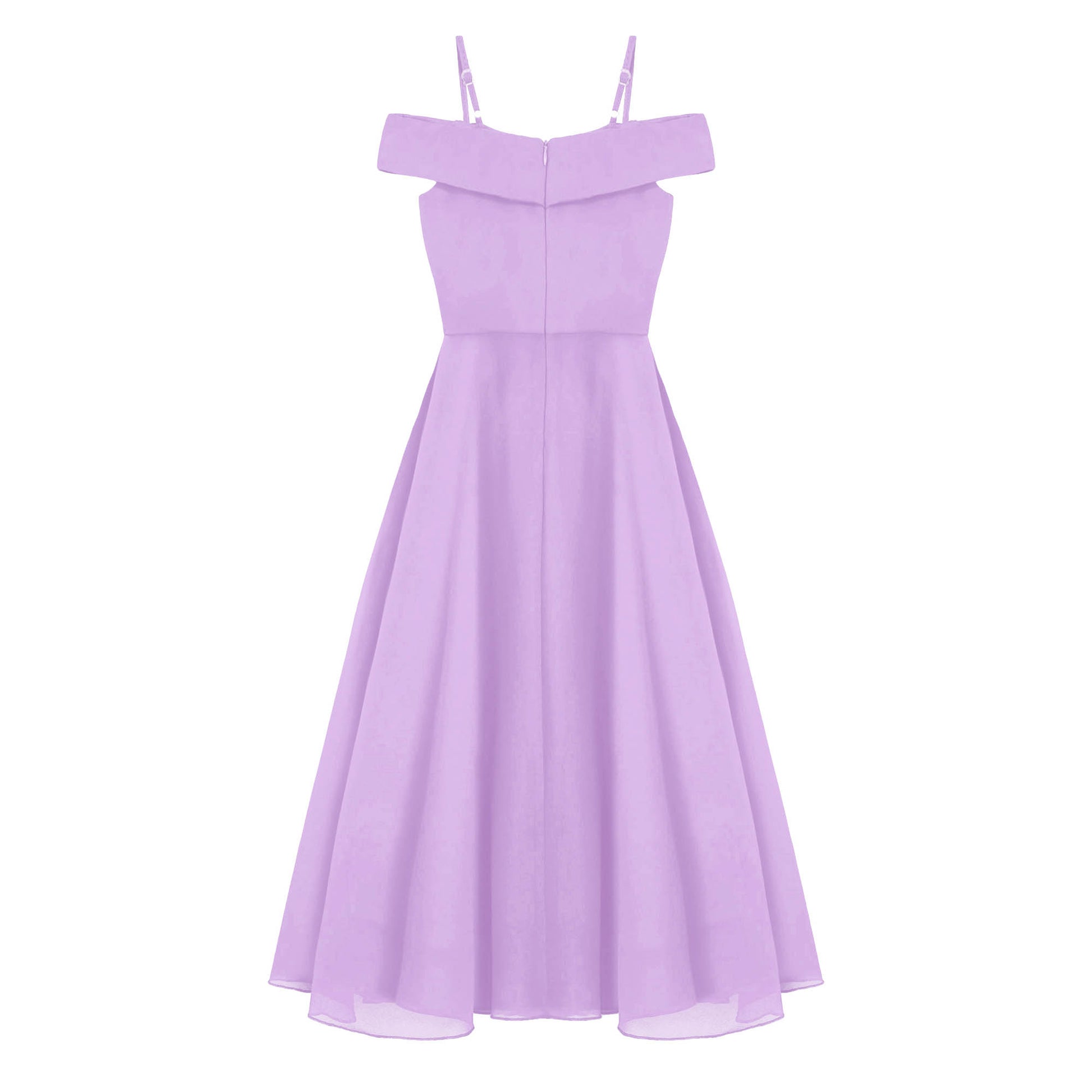 Girls Chiffon Off-the-Shoulder Adjustable A-Line Dress (Age 4-16 YRS)