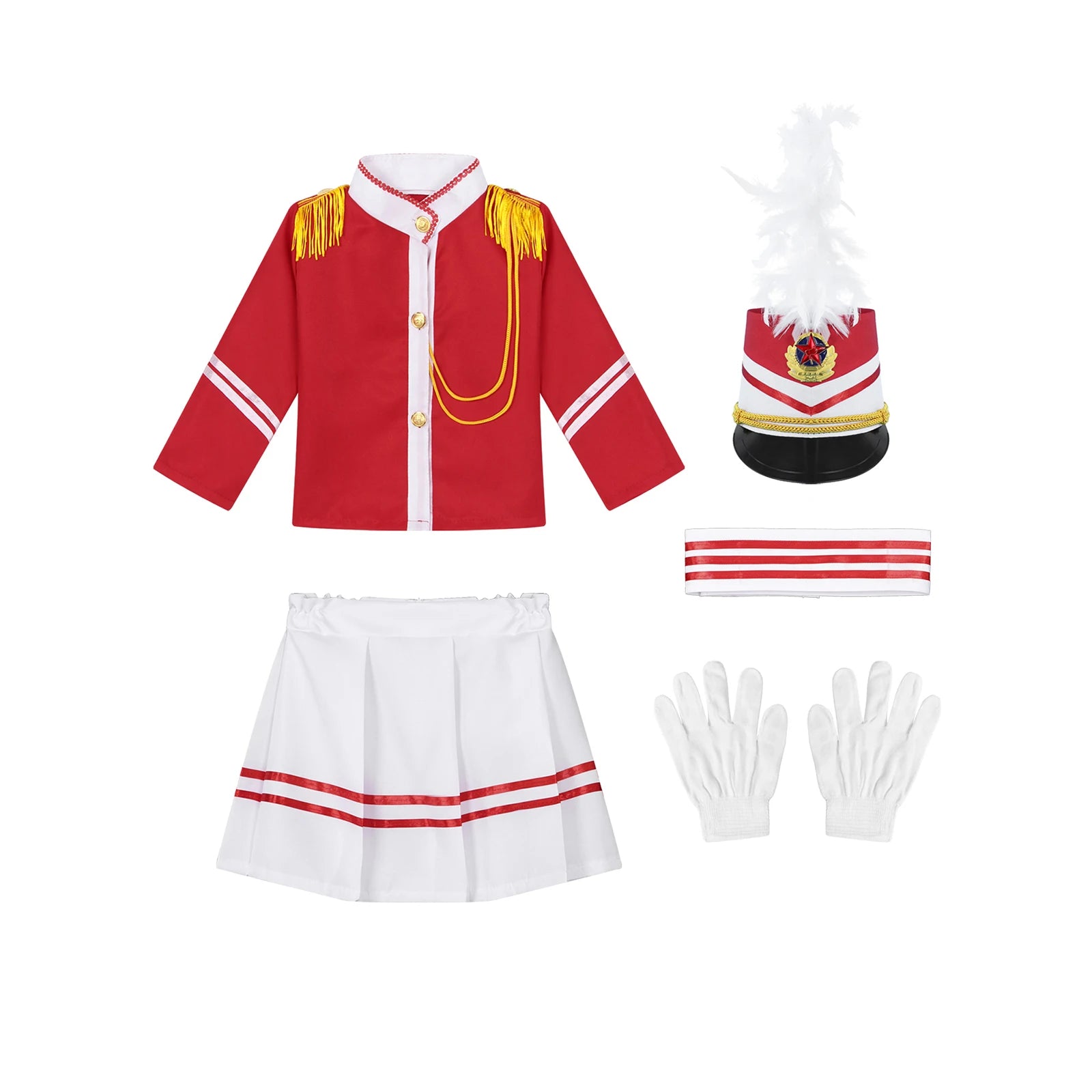 Boys/Girls Nutcracker Drum and Trumpet Team Costume (Age 4-12YRS)