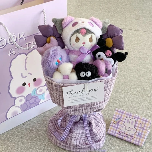 Sanrio Plush Flower Bouquet | Cute Cartoon Plush Dolls • Everlasting Plush Flowers