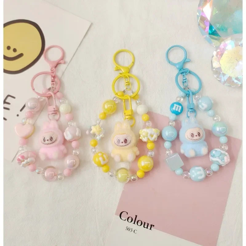 Labubu Doll Keychain Beaded Backpack Pendant