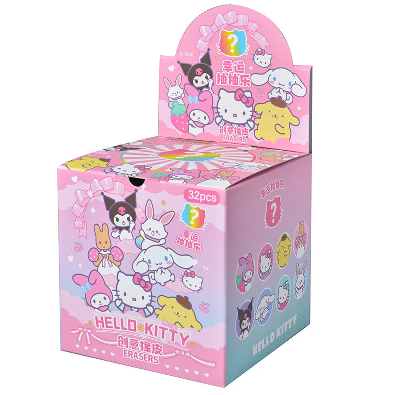 Blind Box Figures - Labubu & Pokémon Erasers- 32 Pack Sanrio Hello Kitty