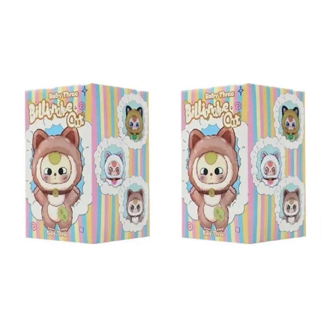 Baby Three Billionaire Lucky Cat Series – Blind Box | Cute Fortune Cat Collectible Figures Random 2pcs