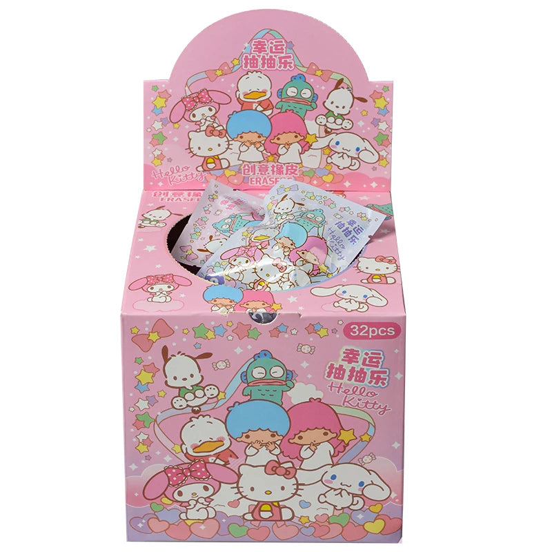 Blind Box Figures - Labubu & Pokémon Erasers- 32 Pack Hello Kitty