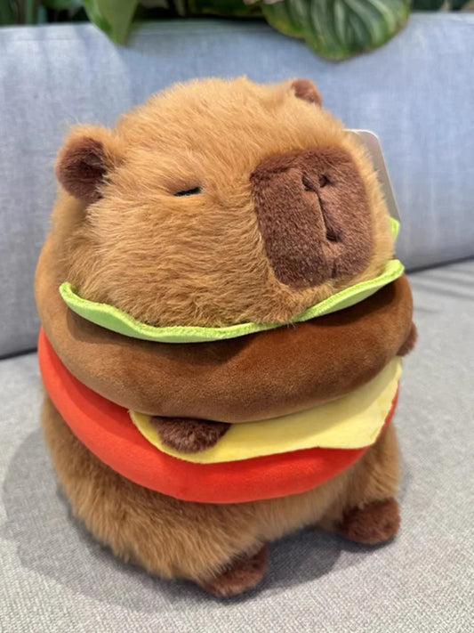 Plush Hamburger Capybara Stuffed Toy 20-25cm
