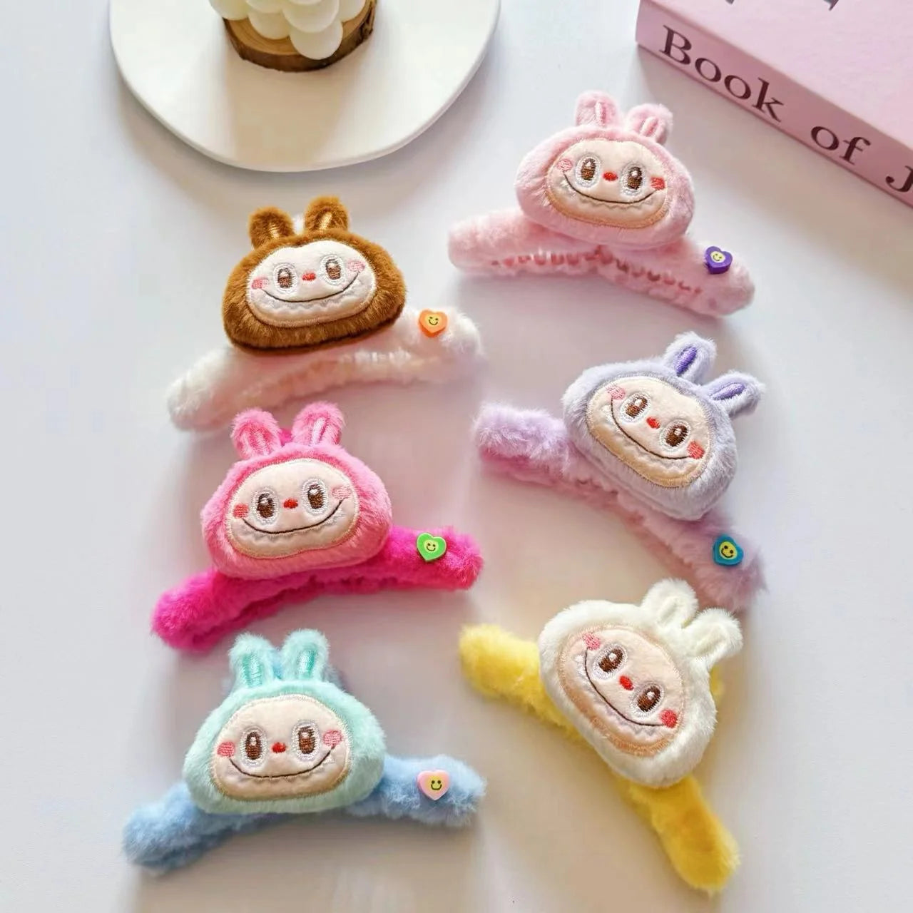 Labubu Double‑Sided Fabric Hair Clips | 3D Labubu Doll Barrettes