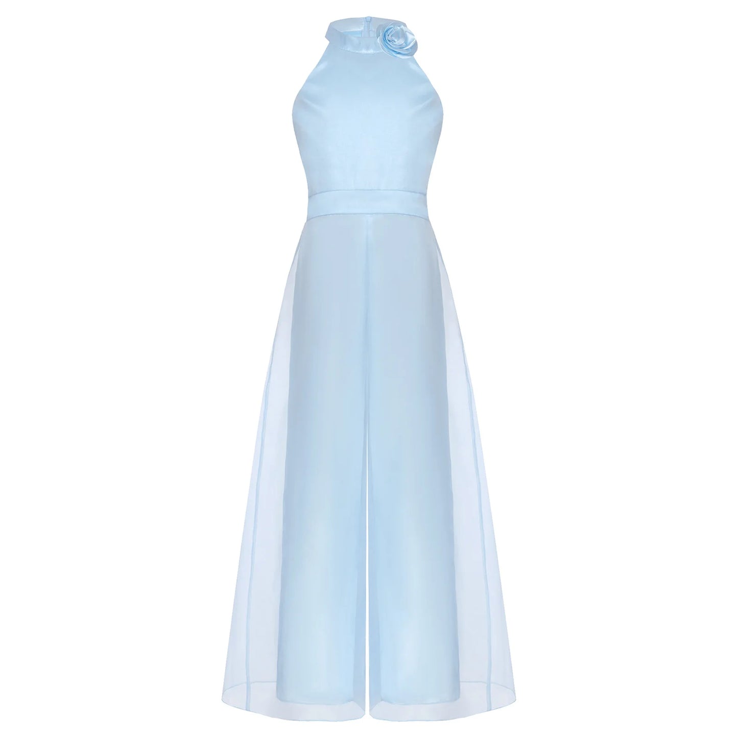 Girls Halter Neck Sleeveless Wide Leg Jumpsuit (6-14 YRS)