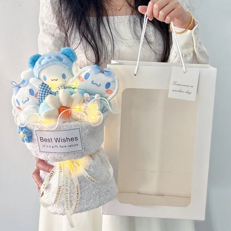 Sanrio Plush Flower Bouquet | Cute Cartoon Plush Dolls • Everlasting Plush Flowers