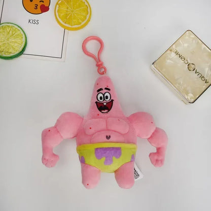 Plush SpongeBob Patrick Star Gary Squidward Tentacles Stuffed Keychain Pendant - 12cm