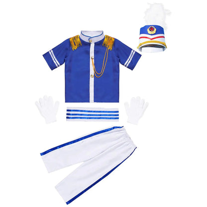 Boys/Girls Nutcracker Drum and Trumpet Team Costume (Age 4-12YRS) Royal Blue C