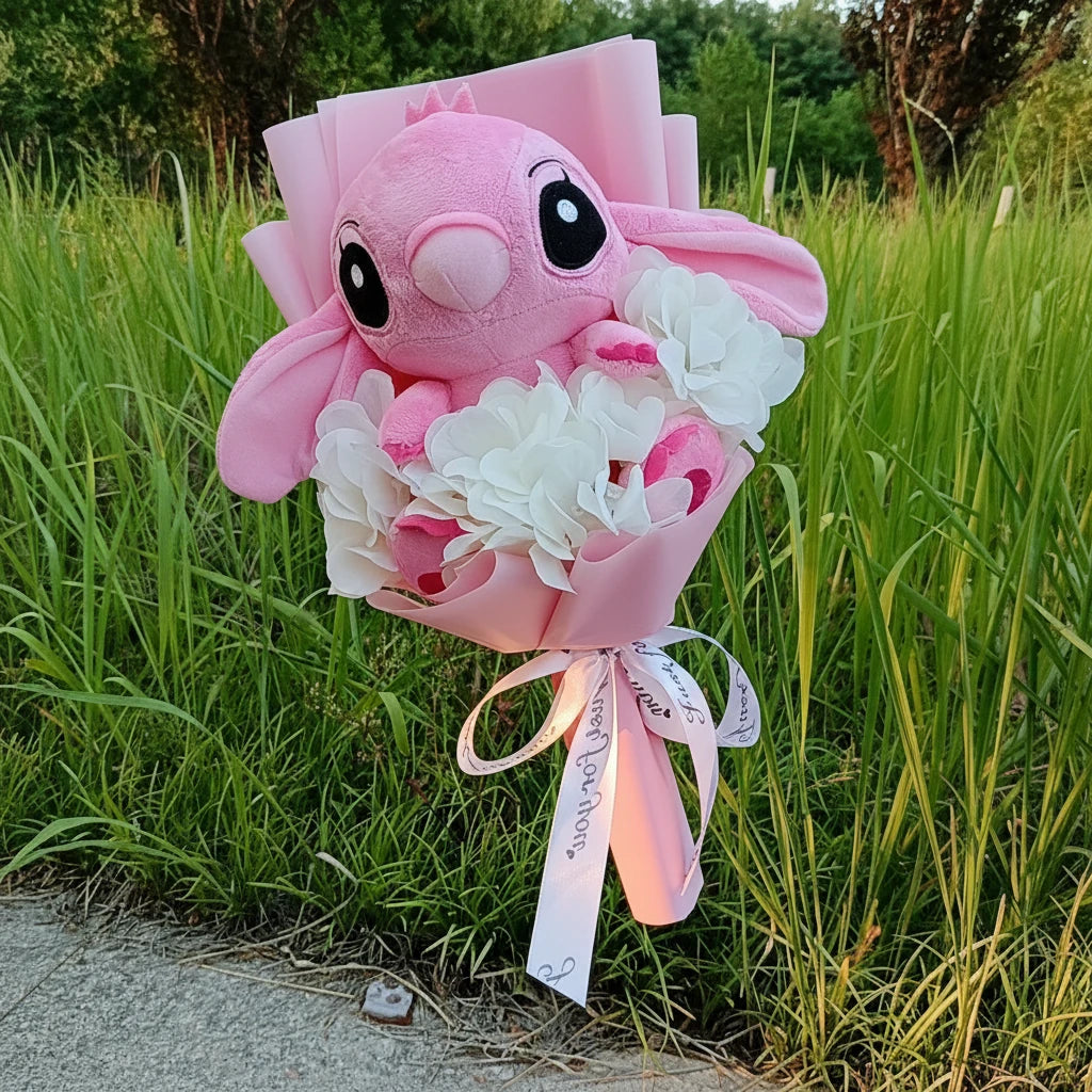Lilo & Stitch Plush Flower Model Bouquet | Soft Plush Rose Bouquet - Valentines Gift Multi 4