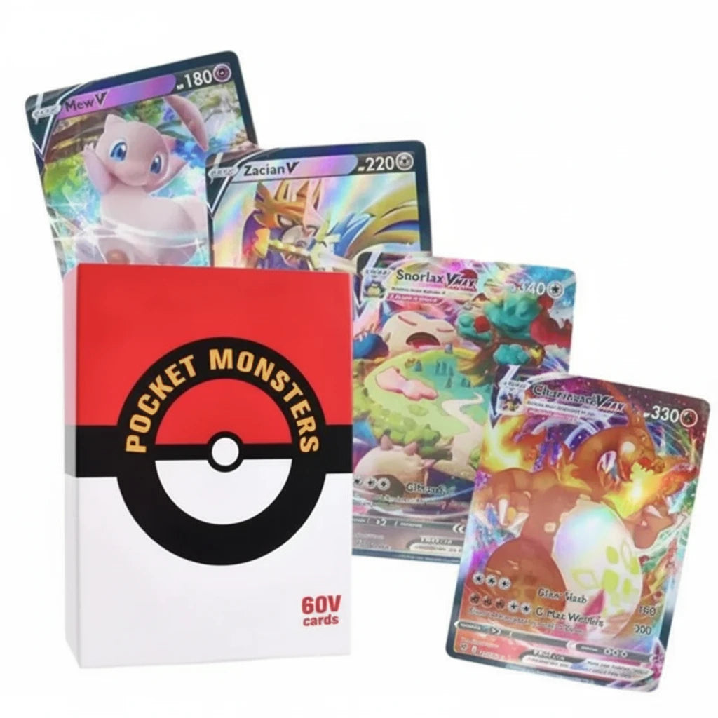 60-100Pcs English Pokemon Cards GX Tag Team 1996 Vmax EX V Mega Vstar Trainer Shining Game Battle Carte Trading Collection Cards 60Pcs 19Vmax 41V