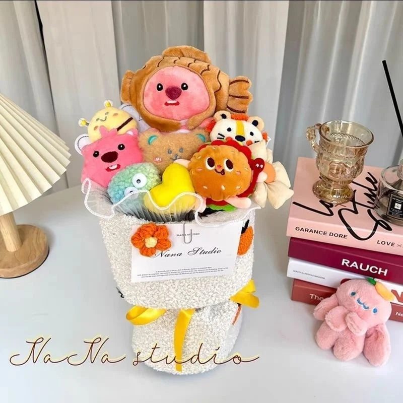 Sanrio Plush Flower Bouquet | Cute Cartoon Plush Dolls • Everlasting Plush Flowers