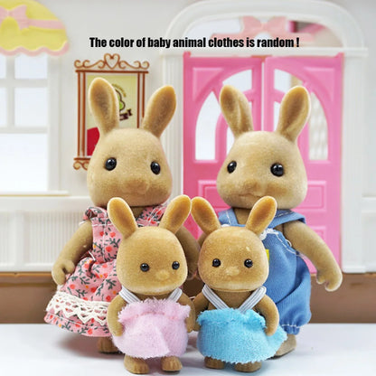 Bunny Familyes Forest Animal 1:12 Scale Dollhouse Miniatures