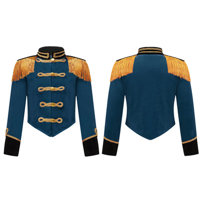 Kids Circus Ringmaster Costume Long Sleeve Fringe Tassel Jacket (Age 6-14YRS)