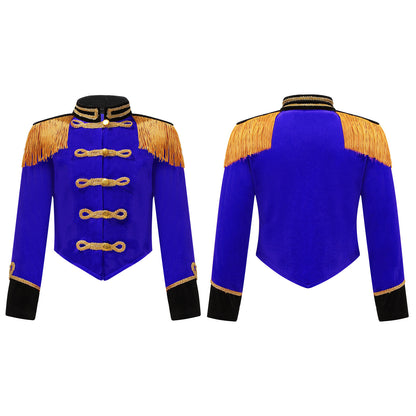Kids Circus Ringmaster Costume Long Sleeve Fringe Tassel Jacket (Age 6-14YRS)