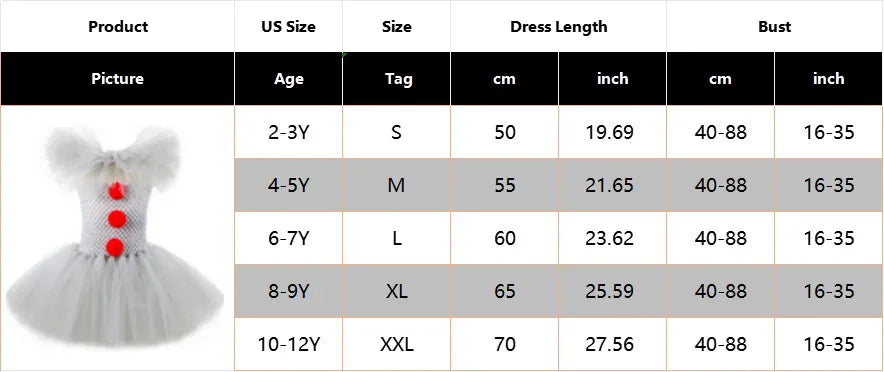 Girls Gray Joker Tutu Costume – Handmade Mesh Dress for Halloween & Cosplay | Ages 2–12Y