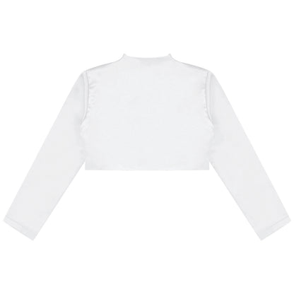 Kids Girls Long Sleeve Satin Shrug Jacket (Age 4-14 YRS)