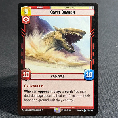 Star Wars Unlimited Proxy Card Set – Red Command Series | Boba Fett, Bodhi Rook, DJ Tech, Aggression & Barrage | Casual Play & Display Krayt Dragon(172)