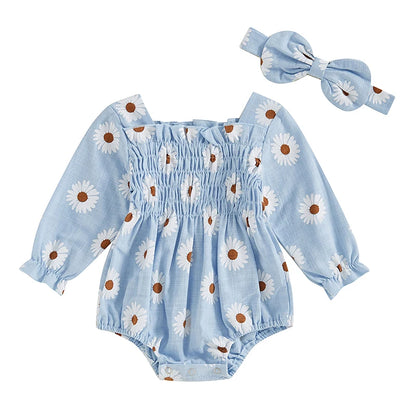 Baby Girls Daisy Romper (Age Newborn - 18M) Blue