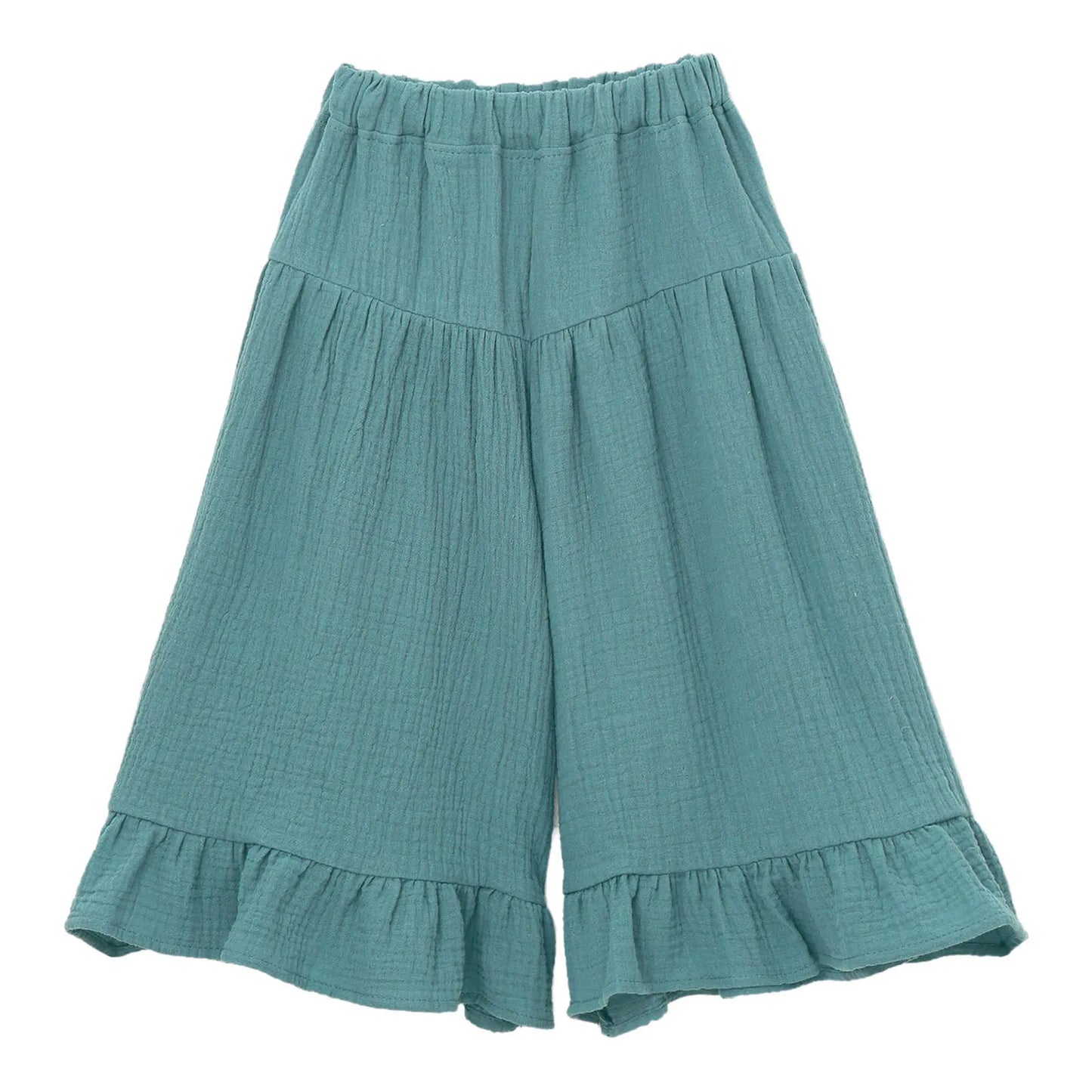 Girls Wide Leg Ruffled Trousers (Age 6M-8YRS)