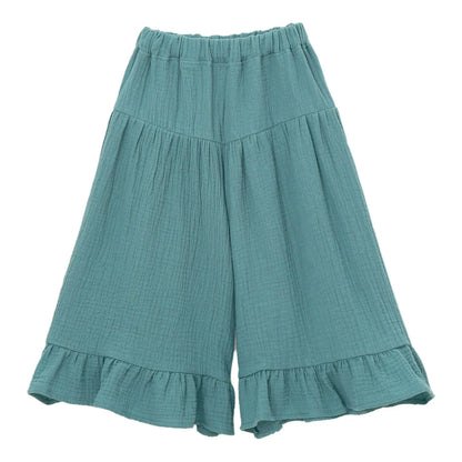 Girls Wide Leg Ruffled Trousers (Age 6M-8YRS)